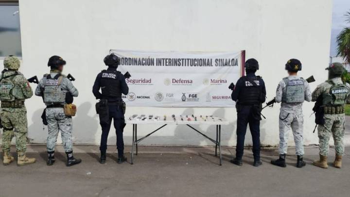 Detienen a personas peligrosas en Culiacán; tenían armas, cargadores y cartuchos