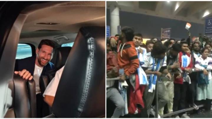 Lionel Messi arribó a India y causó furor por todas partes: delirio total en el aeropuerto y en las calles