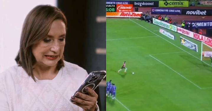Video: Así reaccionó Xóchitl Gálvez al polémico penal que falló Chicharito ante Cruz Azul