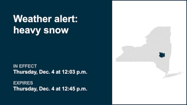 NY weather: Be prepared for heavy snow in Schoharie and Albany counties Thursday midday