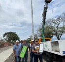 Alcalde Marco Perrotta impulsa instalación de luminarias en el Corredor Vial Virgen del Carmen