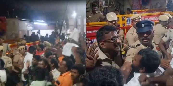 Madurai: Tension erupts over lighting of lamp post on the occasion of Karthigai Deepam at Thirupparankundram hill