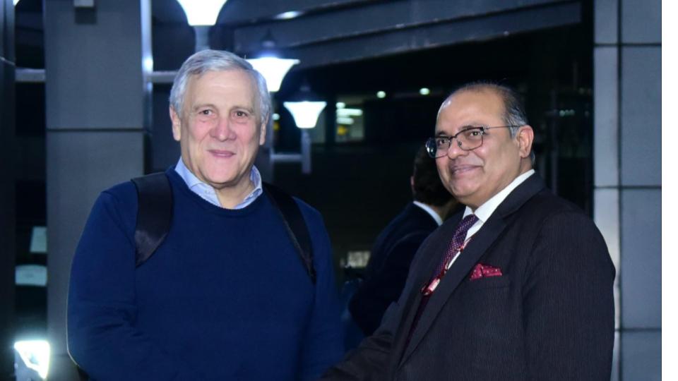 Italy Deputy Prime Minister Antonio Tajani Arrives In New Delhi