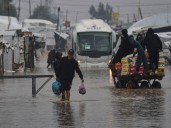 Baby dies of exposure in flooded tent as Storm Byron batters Gaza