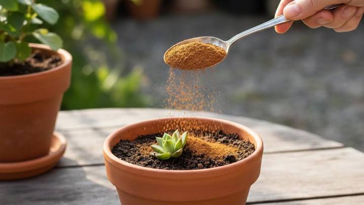 Tirar una cucharada de canela en la tierra de las plantas: por qué lo recomiendan