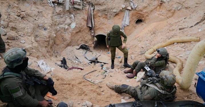 Israeli army takes journalists into a tunnel in a Gaza city it seized and largely flattened