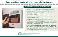 Exhorta IMSS a población tener cuidado con el uso de monóxido de carbono en esta temporada
