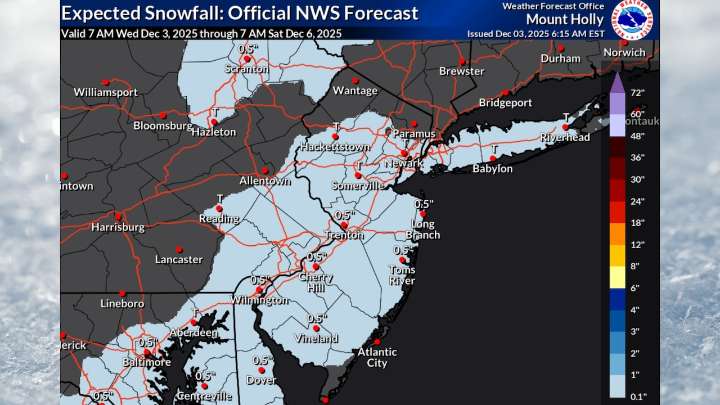 Light snow in Friday forecast as polar vortex unleashes bitter cold air on N.J.