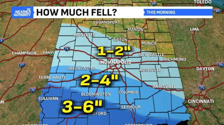 UPDATES: Snow falls overnight in central Indiana
