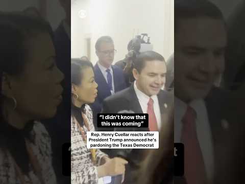 Rep. Henry Cuellar reacts after Trump announced he's pardoning the Texas Democrat #shorts
