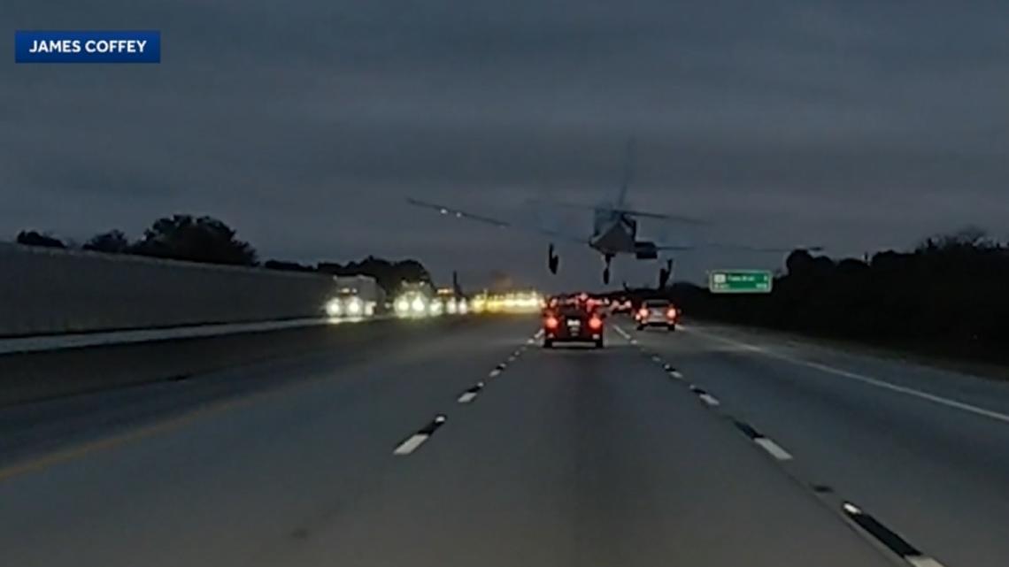 WATCH: Plane slams into car during dramatic highway crash