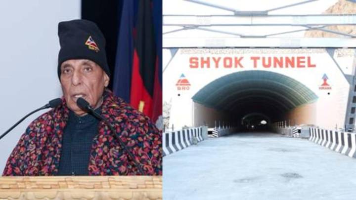 Defence Minister inaugurates Shyok Tunnel in eastern Ladakh, 124 other strategic border infra projects