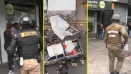 Incidentes durante retiro de toldos en Meiggs: Ambulantes se enfrentan con guardias y carabineros en plena Alameda