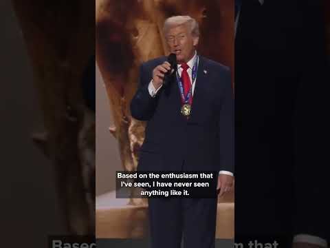 President Trump gives thanks as he is awarded FIFA's inaugural peace prize