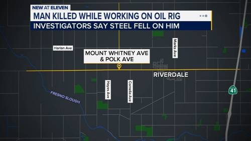 Man killed after being crushed while working on oil rig near Riverdale, sheriff's say