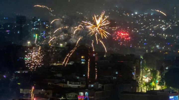 Alborada perjudicó el aire y dejó dos quemados en Medellín