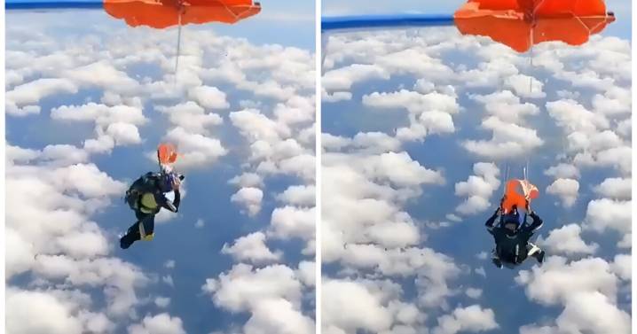 VIDEO: ¡De terror! Paracaidista queda colgado de un avión durante salto en Australia