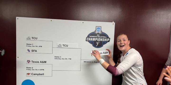 Texas A&M volleyball cruises past Campbell to NCAA second