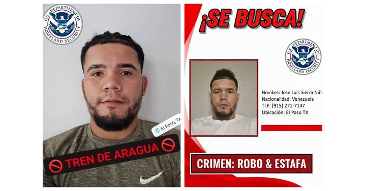 Buscan en El Paso a presunto pandillero de Tren de Aragua por robo y estafa