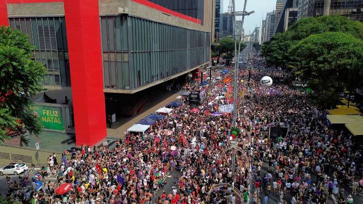 Women protest gender-based violence across Brazil following shocking cases