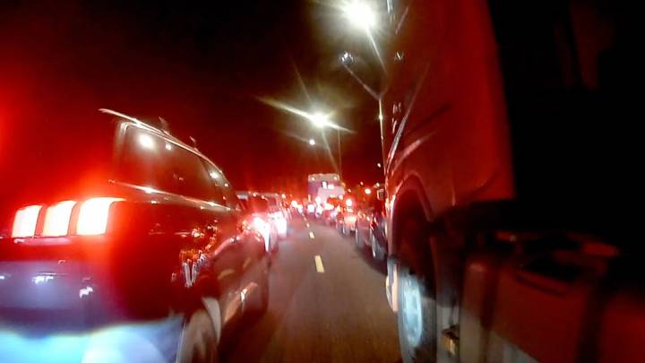 Vídeo: Viaje en moto por la A-5 en obras: el primer día de atasco tras el cambio de tráfico desde dentro