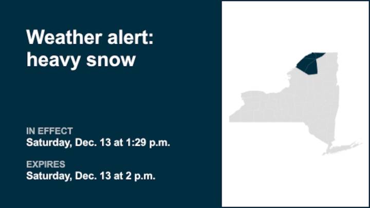 NY weather: Weather alert for heavy snow in St. Lawrence and Franklin counties Saturday afternoon