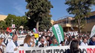 Protesta en Málaga de los médicos en contra el proyecto del Estatuto Marco