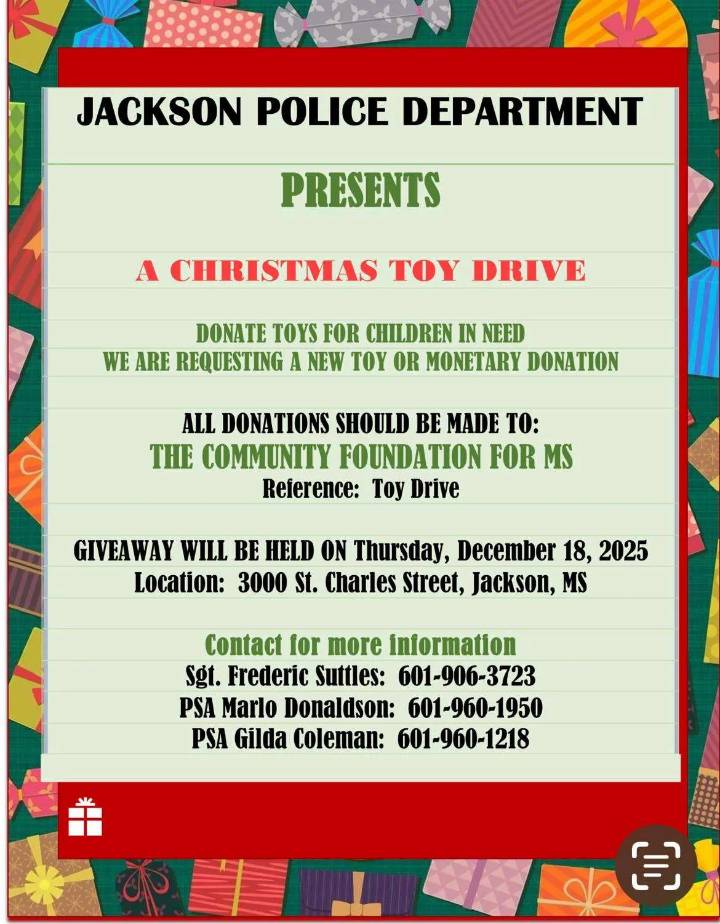 Jackson Police Hosting Christmas Toy Drive for Children in Need