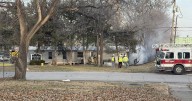 Structure fire at mobile homes