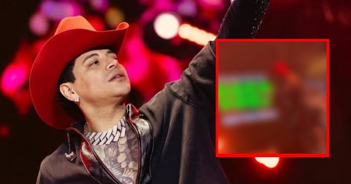 Eduin Caz rompe pantalla con botellazo durante concierto de Grupo Firme