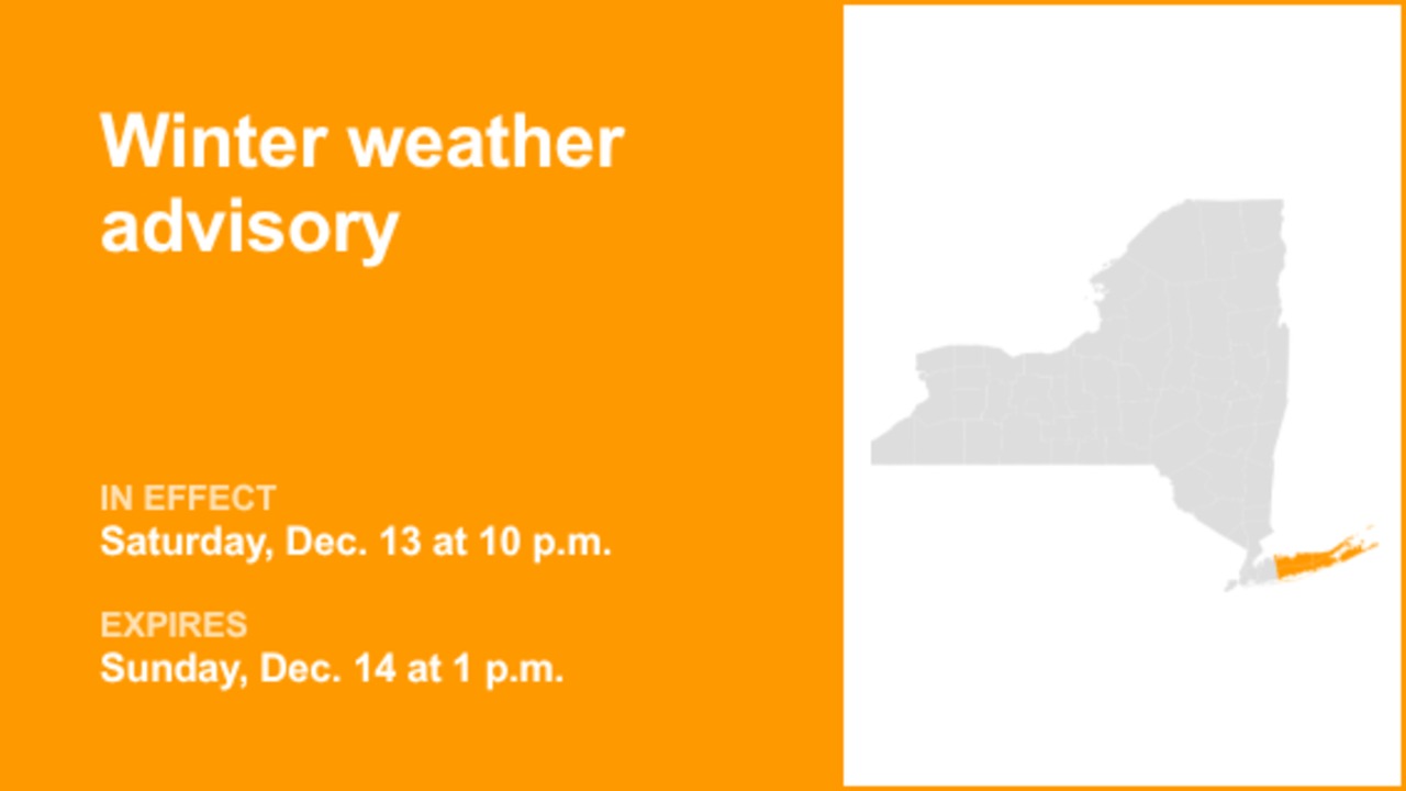 NY weather: Suffolk County under a winter weather advisory until Sunday afternoon