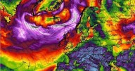Weather maps turn purple as 75mph storm and heavy rain to batter Scotland