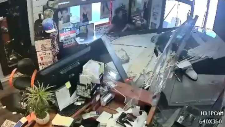 Employee runs for cover when SUV slams into La Palma beauty salon