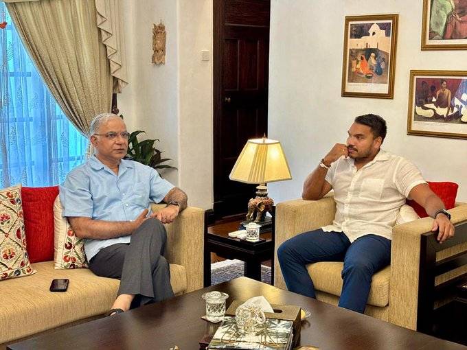 Indian envoy meets Namal Rajapaksa, reaffirms aid for cyclone