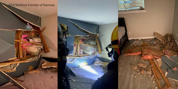 Wichita family displaced after impaired driver crashes car into apartment