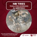 No tires toallitas al sanitario