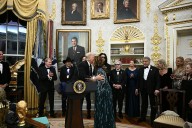 'He May as Well Told Her Good Girl': Trump Butchers the Only Black Woman’s Name, Then Delivers a ‘Creepy’ Compliment Before Sealing It with a Kiss