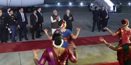 Russian president Putin arrives in Delhi on two day visit