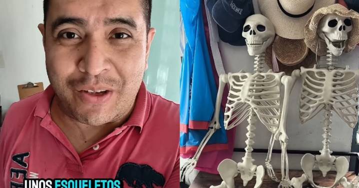 “La compra fue en Temu y su esposo grabó todo”: Mujer adquiere una ‘familia’ de esqueletos en miniatura y recibe versiones tamaño real