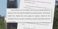 UF law student remains banned from campus pending appeal