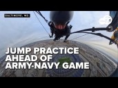 WATCH: U.S. Navy's parachute team practices jump for Army