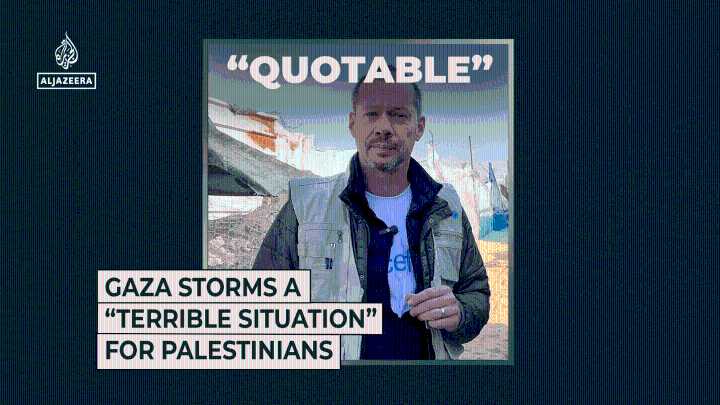 Gaza storms a “terrible situation” for Palestinians