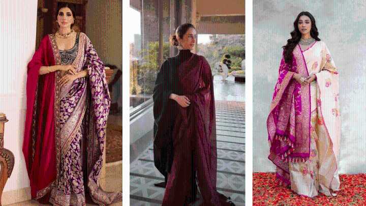 Create elegant winter saree looks using these shawl draping hacks