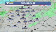 Breezy with more rain showers into Wednesday