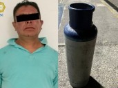 Hombre encierra a hijos para amenazarlos con tanque de gas