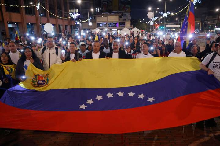 Venezolanos se unieron en Bogotá para apoyar la candidatura al Nobel de María Corina Machado
