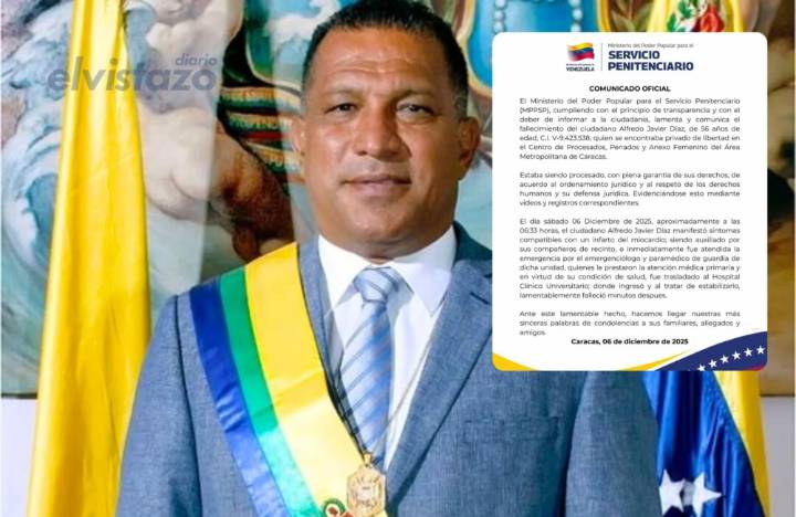Ministerio Penitenciario informa causa de muerte del exgobernador Alfredo Díaz: Sufrió un infarto