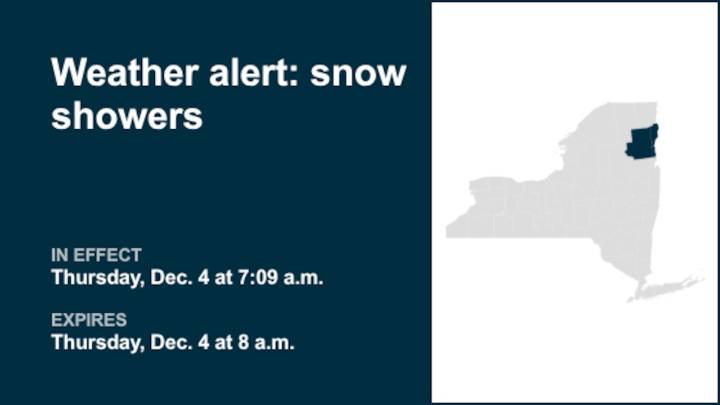 NY weather: Be prepared for snow showers in Essex County Thursday morning