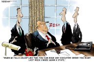 5 cartoons about Donald Trump sleeping on the job
