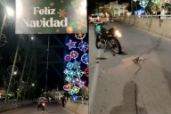 «Gracias a Dios me salvé», motociclista casi muere al enredarse con cables del alumbrado